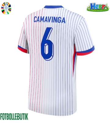 Frankrike Eduardo Camavinga #6 Bortatröja EM 2024 Kortärmad